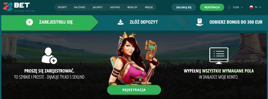 Oferta powitalna w 22BET