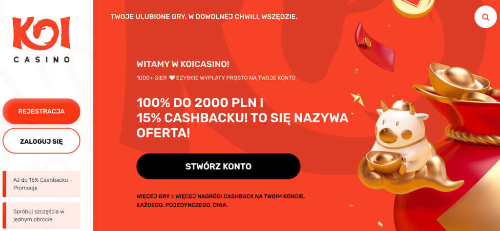 Oferta powitalna w KoiCasino