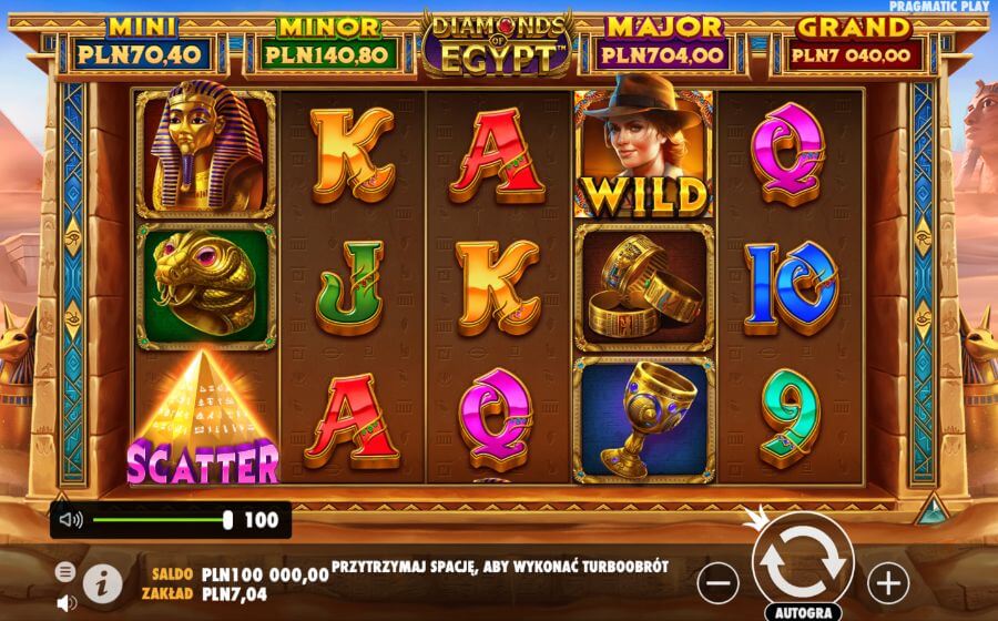 Slot Diamonds of Egypt w Amon Casino