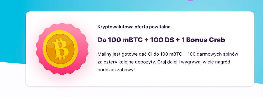 Bonus powitalny w kryptowalutach w kasynie Nomini