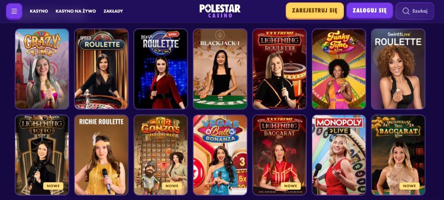 Kasyno na żywo w Polestar Casino