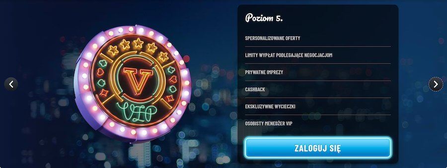 5 poziom VIP z przywilejami w ExtraVegas.