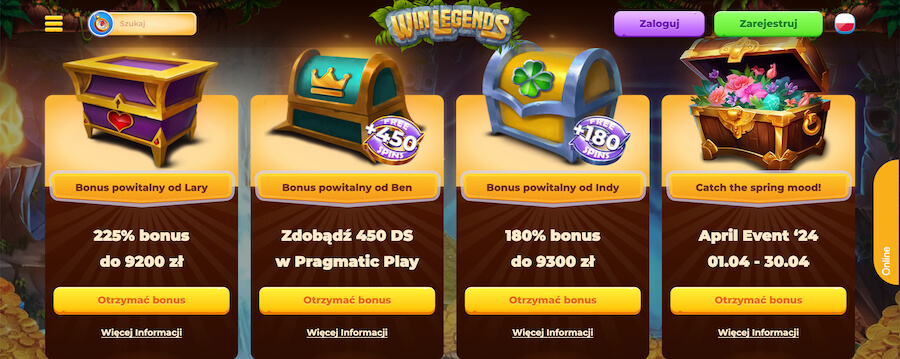 promocje w kasynie Winlegends.