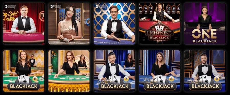 Blackjack na żywo w kasynie Rizk