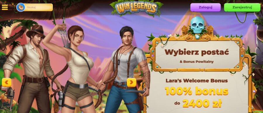 Bonus powitalny Lara w kasynie WinLegends