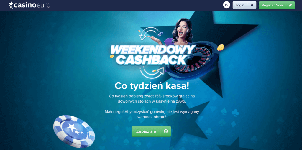 Cashback w Casino Euro