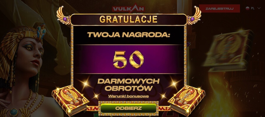 50 darmowych spinów bez depozytu w vulkan.bet.