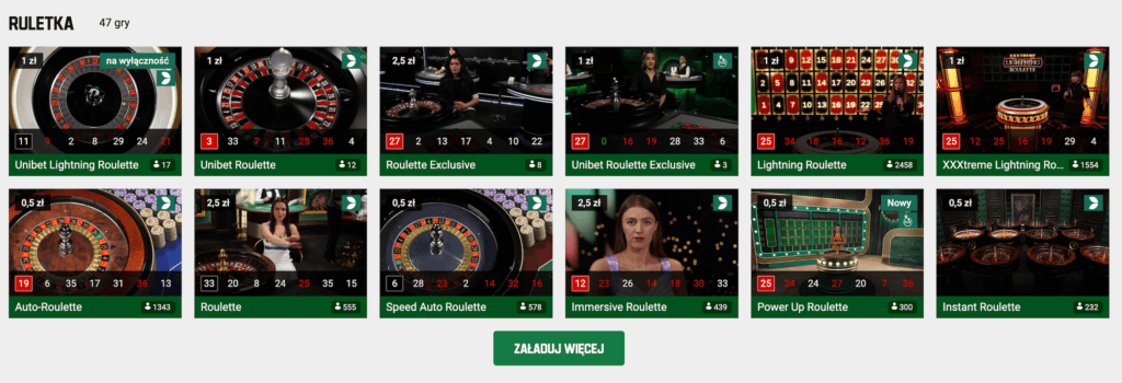 Kasyno na żywo w Unibet