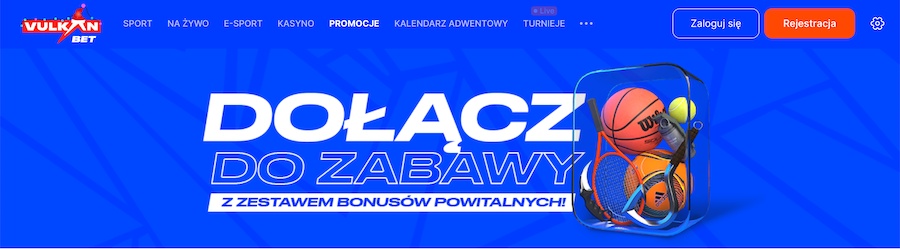 "Dołącz do zabawy" napis na bonusie w Vulkan.bet.