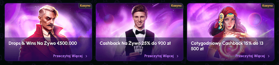 Promocje w Novajackpot kasyno.