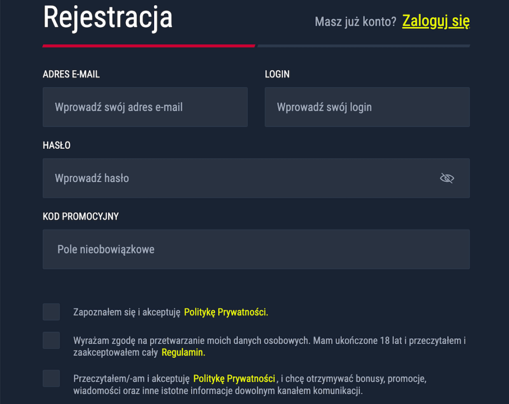 Rejestracja w kasynie Rabona